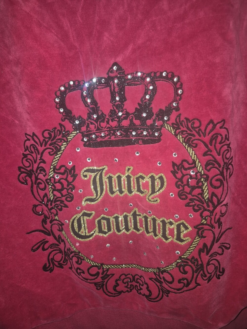 Juicy Couture Women's Velour Full Zip Hoodie. Hot Pink Size X Large
